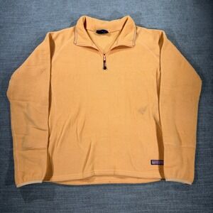 Vineyard Vines Fleece Pullover‎ Mens Large Orange Good Quarter Zip Raglan Logo